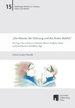 Buchcover von "?Die M?nner der Ordnung und des festen Befehls : Die Figur des Lehrers in Heinrich Manns "Professor Unrat" und Jurek Beckers "Schlaflose Tage""