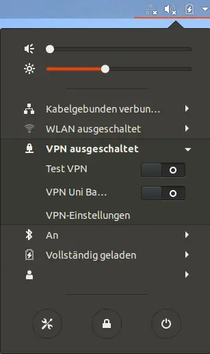 Ansicht VPN Verbindung herstellen