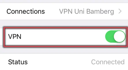 Ansicht VPN-Verbindung aktiv