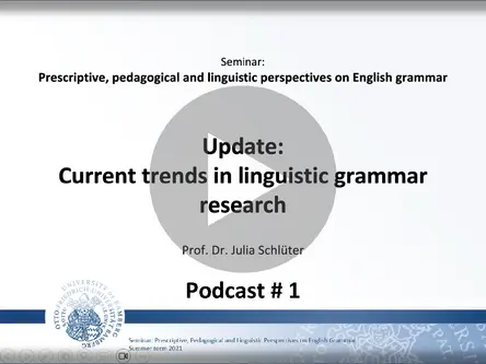 A video podcast introducing new linguistic perspectives, such as the focus on factors in the extralinguistic situation and within the speakers cognitive system. 