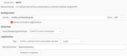 SMTP Einstellungen