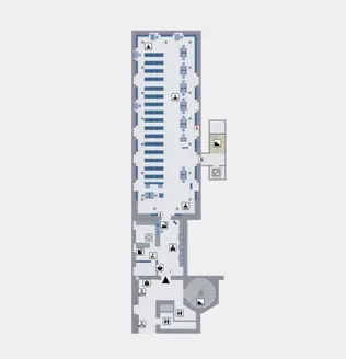 Floor plan of the entry floor of Branch Library 1 from the interactive floor plan