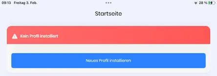 Ansicht Neues Profil installieren